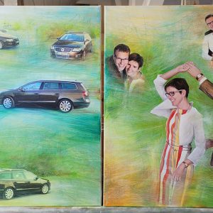 "Zweimal in grün" jeweils 50x70, Leinwand